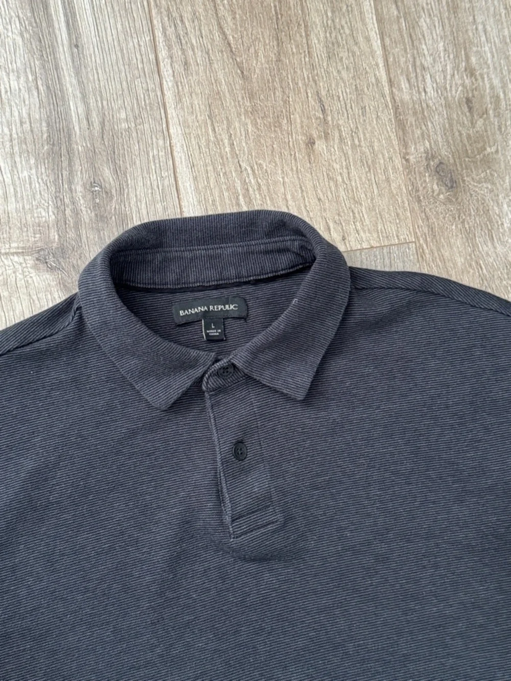 Banana Republic Men's Charcoal Cotton Polo Shirt Size L